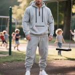 Fleece Lined Men Tracksuit Set 2 Piece Sets - Tactical Hoodies Quarter Zip Pullover & Cargo Joggers Athletic Sweatsuits Thermal Clothes Gym Outfits Winter Fall Fashion 01# Gray 3X-Large