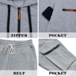 Fleece Lined Men Tracksuit Set 2 Piece Sets - Tactical Hoodies Quarter Zip Pullover & Cargo Joggers Athletic Sweatsuits Thermal Clothes Gym Outfits Winter Fall Fashion 01# Gray 3X-Large