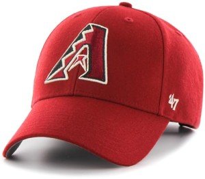47 MLB Alternate Primary Logo MVP Structure Adjustable Hat, Adult One Size Fits All - Arizona Diamondbacks - Red