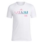 Adidas Mens Messi M IAMI Short Sleeve T-Shirt, White, Small