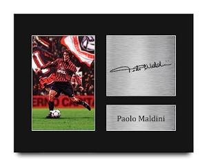 HWC Trading Paolo Maldini AC Milan Gifts Printed Signed Autograph Picture for Fans and Supporters - US Letter Size