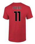 Soccer Star Player Jersey Style Milan #11 Pulisic Unisex T-Shirt (Red, Medium)