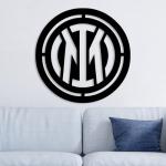 PLTZCRAFT Football Metal Wall Decor, Football Team Logo Sign, Soccer-Inspired Metal Wall Art, Soccer Sports Lovers Gift for Father, Husband, Boyfriend, Man Cave, Boys Room (Inter Milan)