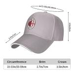 A.C Milan Sandwich Cap Unisex Classic Baseball Capunisex Adjustable Casquette Dad Hat Gray