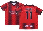 KWFOM Milan Pulisic #11 Home Limited Edition Kids Soccer Jersey Kit with Shorts/Socks Set Youth Sizes (Red/Black, 26)