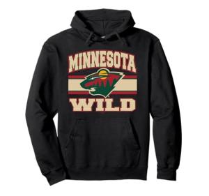 Minnesota Wild Stripe Black Officially Licensed Pullover Hoodie
