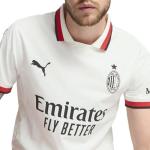 PUMA Mens Ac Milan Away Collared Short Sleeve Jersey Soccer Cleats - White - Size L