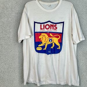 VINTAGE Fitzroy Brisbane Lions Football Club T-Shirt Large XL 90s RARE Sports