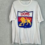 VINTAGE Fitzroy Brisbane Lions Football Club T-Shirt Large XL 90s RARE Sports