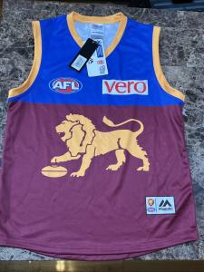 New NWT Brisbane Lions 2017 Replica Guernsey Jersey Mens M Medium AFL - Majestic