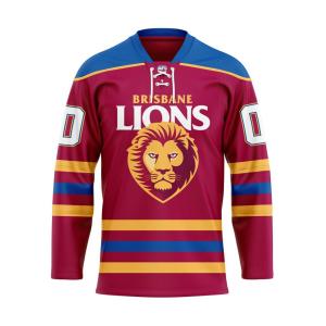 Personalized Brisbane Lions Lace Hockey Shirt Men's Fan Gear Christmas Gift