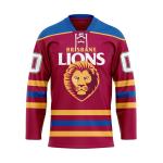 Personalized Brisbane Lions Lace Hockey Shirt Men's Fan Gear Christmas Gift