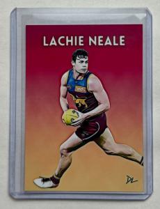 Lachie Neale Limited Artist Signed "Brisbane Lions AFL" Trading Card 1/10