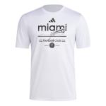 Adidas Mens Inter Miami CF Pre-Game Short Sleeve Soccer T-Shirt,White/Club Inter De Futbol Miami,X-Large