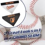 Pets First ORL-3217-L-XL MLB Baltimore Orioles Reversible Pet Bandana, Large/X-Large, MLB Team Color