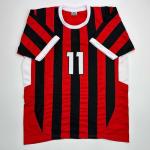 Facsimile Autographed Christian Pulisic AC Milan Black/Red Reprint Laser Auto Soccer Jersey Size Men's XL