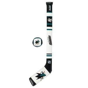 Franklin Sports San Jose Sharks NHL Mini Soft Hockey Stick Set - NHL Team Soft Foam Mini Hockey Stick and Ball Set - Great Toy for Kids