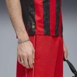 PUMA Mens Ac Milan Home Crew Neck Short Sleeve Jersey Casual - Black, Red - Size L