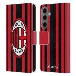 Head Case Designs Officially Licensed AC Milan Home 2021/22 Crest Kit Leather Wallet Case Compatible with Samsung Galaxy S25