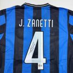 Autographed/Signed Javier Zanetti Inter Milan Soccer Futbol Jersey Beckett BAS COA