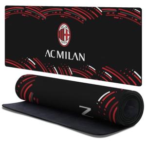 Head Case Designs Officially Licensed AC Milan Curved Crest Logo 37.4 x 15.75 x 0.16 inches (900 x 400 mm) - XL Gaming Office Desk PC Keyboard Mouse Mat Pad