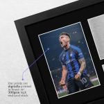 HWC Trading Lautaro Martínez Inter Milan Gifts Printed Signed Autograph Picture for Soccer Fans and Supporters - US Letter Framed