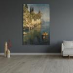 ArtDirect View of the rocky shore of Lake Como (1907) Unframed Art Print Giclee Poster by Felix Possart - Ready for Framing with Customization Sizes 7x10, 9x14, 13x20, 24x36, 31x48 and 39x60 inches