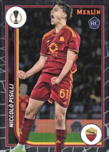 2023-24 TOPPS MERLIN UEFA #141 NICCOLO PISILLI RC AS ROMA SOCCER OFFICIAL TRADING CARD OF SOCCER