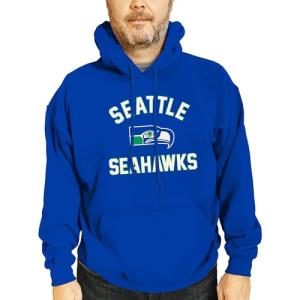 Team Fan Apparel NFL Adult Unisex Retro Gameday Ultra Soft Fleece Hooded Sweatshirt, Officially Licensed Football Hoodie (Seattle Seahawks - Royal, Large)