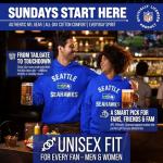 Team Fan Apparel NFL Adult Unisex Retro Gameday Ultra Soft Fleece Hooded Sweatshirt, Officially Licensed Football Hoodie (Seattle Seahawks - Royal, Large)