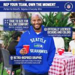 Team Fan Apparel NFL Adult Unisex Retro Gameday Ultra Soft Fleece Hooded Sweatshirt, Officially Licensed Football Hoodie (Seattle Seahawks - Royal, Large)