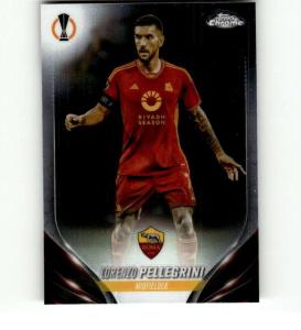2023-24 TOPPS CHROME UEFA CLUB COMPETITIONS #86 LORENZO PELLEGRINI AS ROMA SOCCER OFFICIAL TRADING CARD OF SOCCER