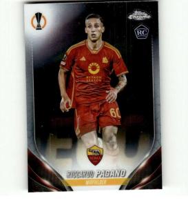 2023-24 TOPPS CHROME UEFA CLUB COMPETITIONS #12 RICCARDO PAGANO RC AS ROMA SOCCER OFFICIAL TRADING CARD OF SOCCER