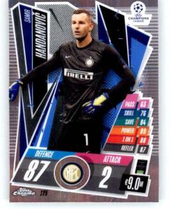 2020-21 Topps Chrome Match Attax UEFA UCL League #125 Samir Handanovic Inter Milan Soccer Trading Card