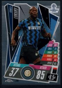 2020-21 Topps Chrome Match Attax UEFA UCL League #129 Romelu Lukaku Inter Milan Soccer Trading Card