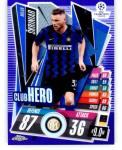 2020-21 Topps Chrome Match Attax UEFA UCL League Purple Refractor #127 Milan Skriniar /299 Inter Milan Soccer Trading Card
