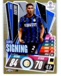 2020-21 Topps Chrome Match Attax UEFA UCL League Gold Refractor #126 Achraf Hakimi /50 Inter Milan Soccer Trading Card