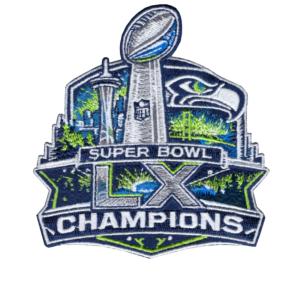 Super Bowl 60 LX Patch Seattle Seahawks Iron on or sewn (4X4 Inch -S3)