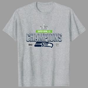 2025 Seattle Seahawks Super Bowl LX Champions TShirt - Size S to 5XL
