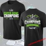 Seattle Seahawks 2026 Super Bowl LX Champions T-Shirt, 2 Sided LX Champions Tee