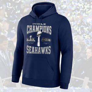 HOT HOT - Seattle Seahawks Super Bowl LX Champions Locker Room Navy Hoodie Tee