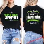 Seattle Seahawks 2026 Super Bowl LX Champions T-Shirt, 2 Sided LX Champions Tee