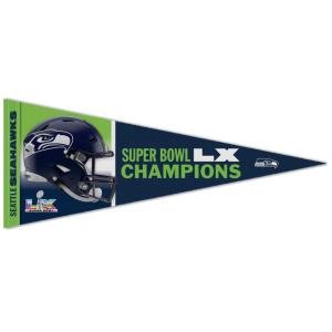 SEATTLE SEAHAWKS SUPER BOWL LX CHAMPIONS PENNANT 12"X30" NFL LICENSED WINCRAFT