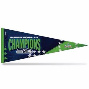 Rico Industries NFL Football Seattle Seahawks 2026 Super Bowl LX Champions 12" x 30" Felt Wall Décor Pennant - Great for Home/Bed Room/Man Cave Décor