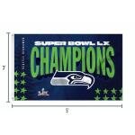 3 ft x 5 ft Fan Banner Flag – Seattle Seahawks Super Bowl LX Champions Football Wall Decor, Lightweight Fabric, Metal Grommets