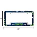 Rico Industries NFL Football Seattle Seahawks 2026 Super Bowl LX Champions 12" x 6" Chrome All Over Automotive License Plate Frame for Car/Truck/SUV