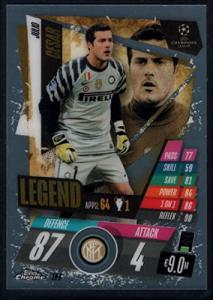 2020-21 Topps Chrome Match Attax UEFA UCL League #193 Julio Cesar Legend Inter Milan Soccer Trading Card