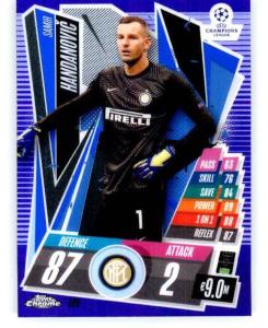 2020-21 Topps Chrome Match Attax UEFA UCL League Purple Refractor #125 Samir Handanovic /299 Inter Milan Soccer Trading Card