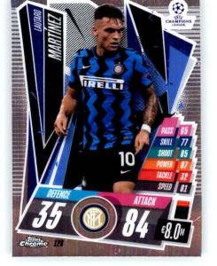 2020-21 Topps Chrome Match Attax UEFA UCL League #128 Lautaro Martinez Inter Milan Soccer Trading Card