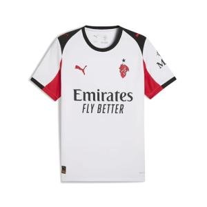 PUMA Men's A.C. Milan Away Jersey Replica, White-for All Time Red AH25, Large ACM Away Jersey Replica